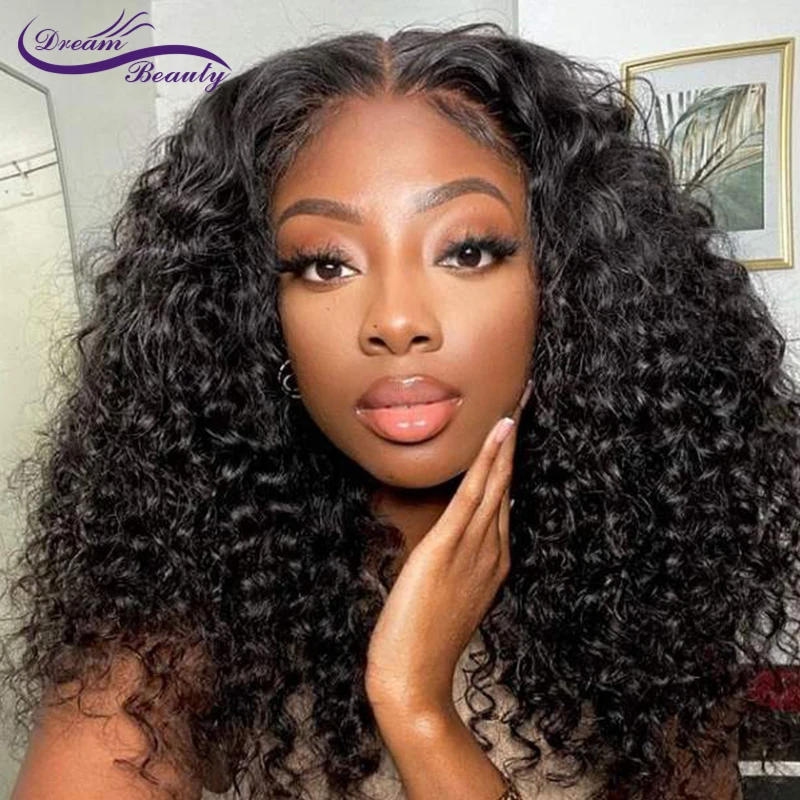 200Density 13x4 HD Lace Front Wigs Brazilian Bouncry Curly HD Lace Wig For Women Lace Front Human Hair Wigs Preplucked Hairline