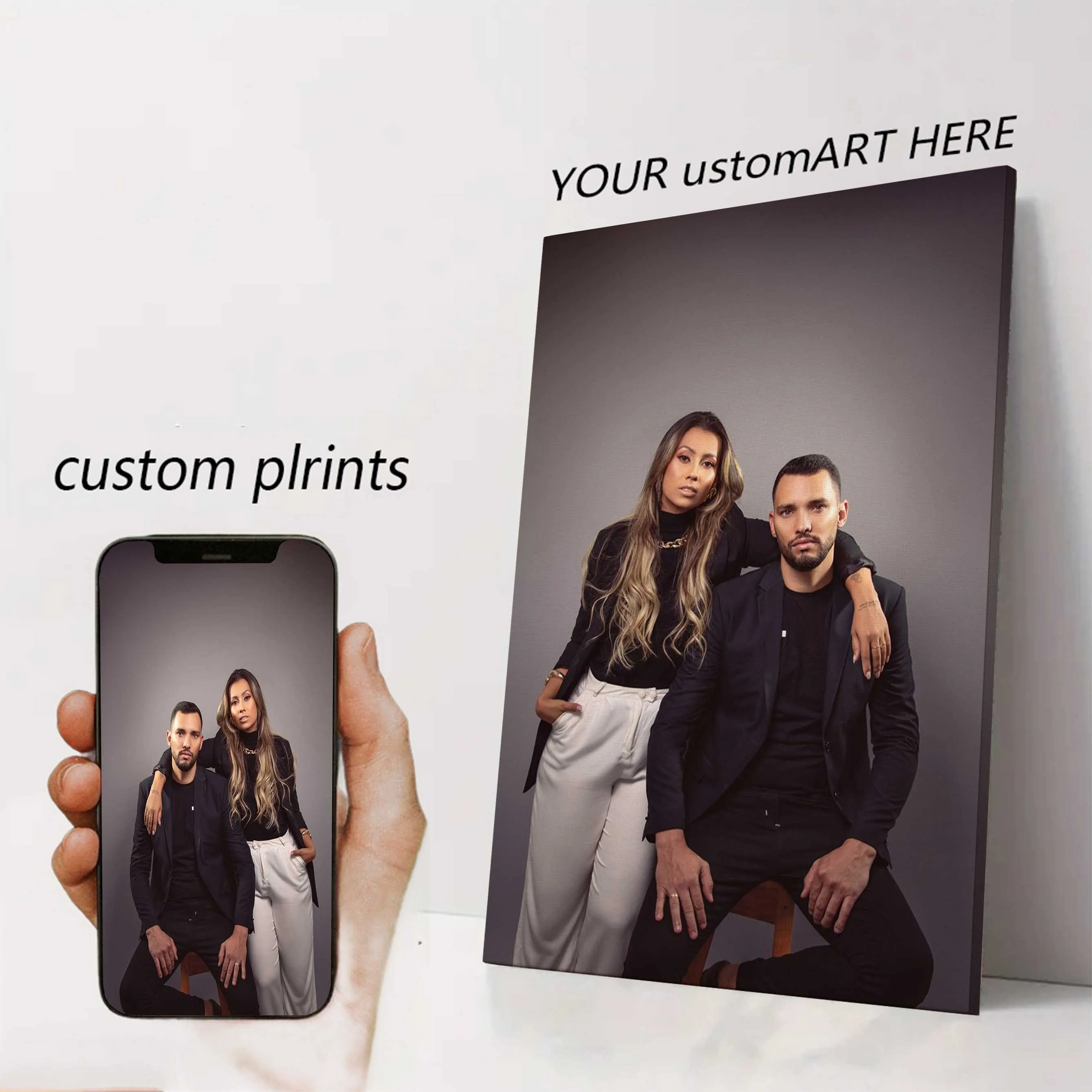 1pc Customized Family Photo Personalized Design, Custom Printing Wall Art, Family Member Photo Hanging Art, UV Printing Mixed Me