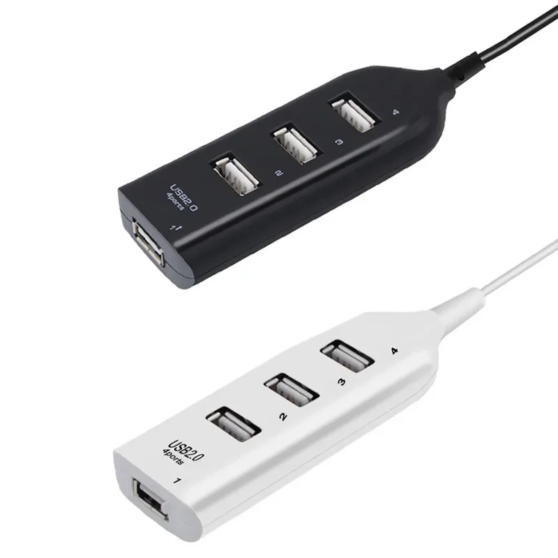 Hub USB de alta velocidade com cabo, mini divisor USB, adaptador de energia, soquete múltiplo, uso