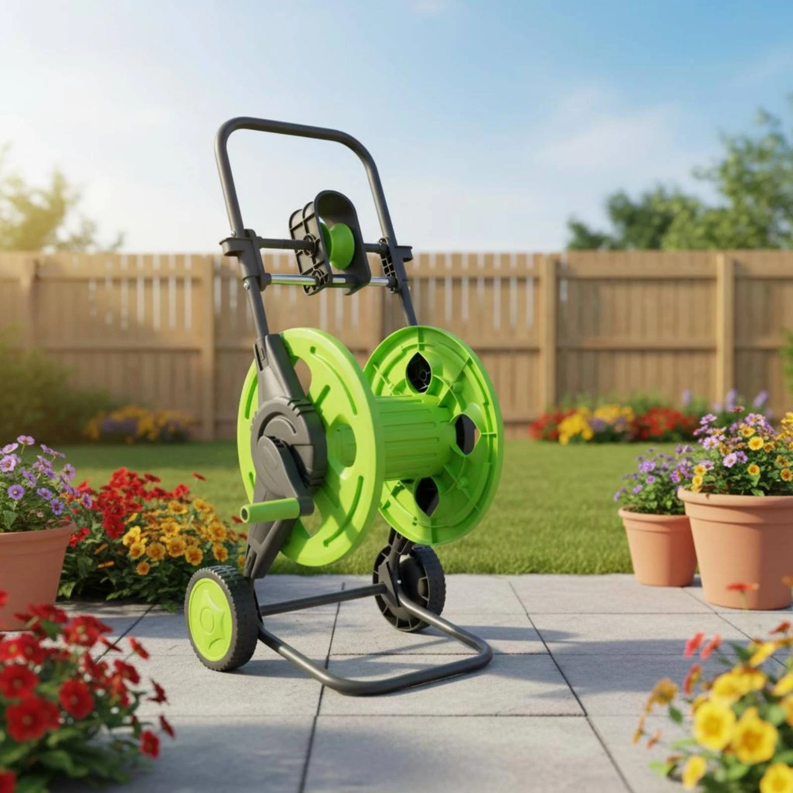 Push Type Garden Hose Reel Cart Portable Water Pipe Storage Trolley For Yard Flower Lawn Irrigation Gardening Tool Accessory
