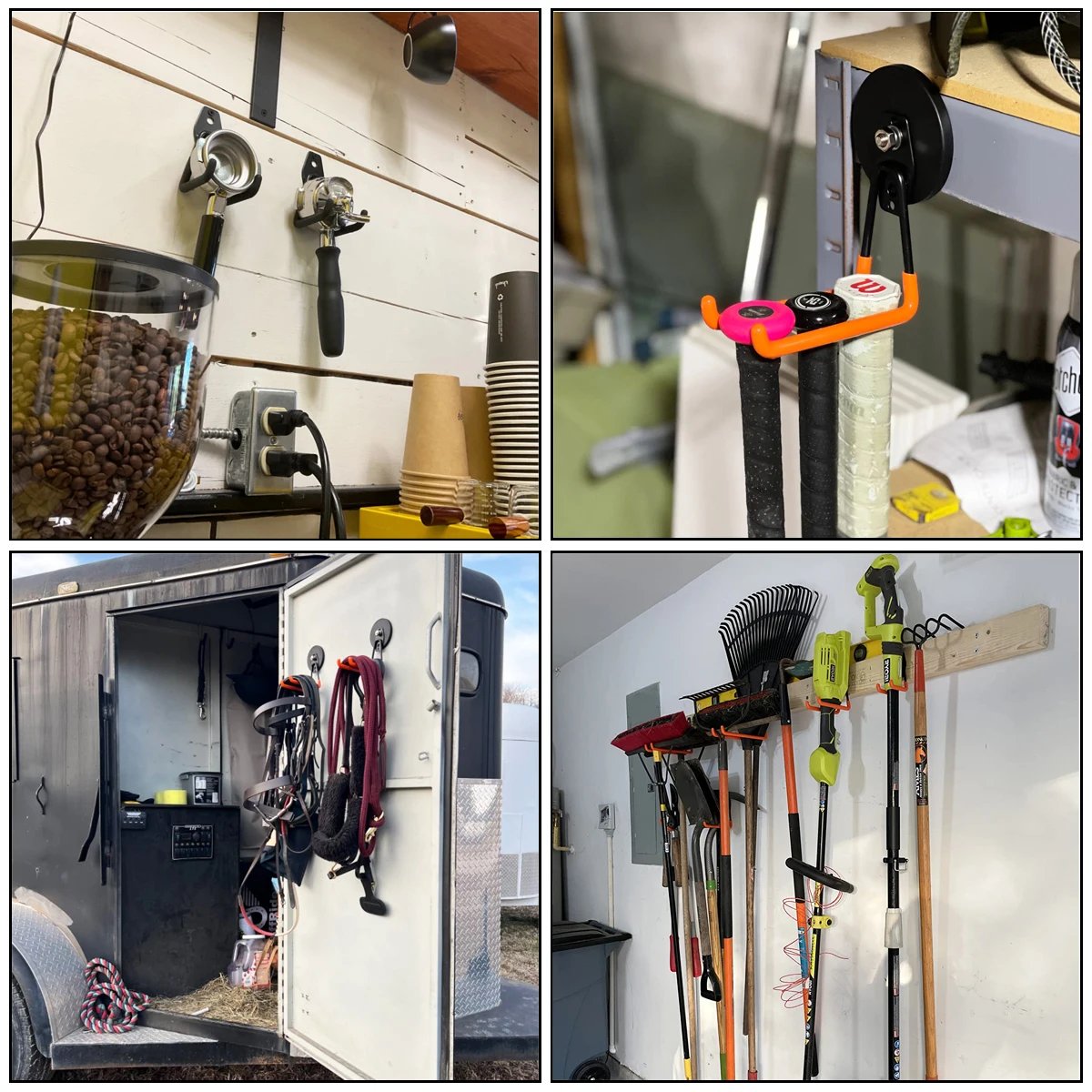 Powerful Magnetic Hooks Strong N35 NdFeB Magnet Sucker Wall Mount Hanger for Garden Garage Vertical Hanging Storage Tools Holder
