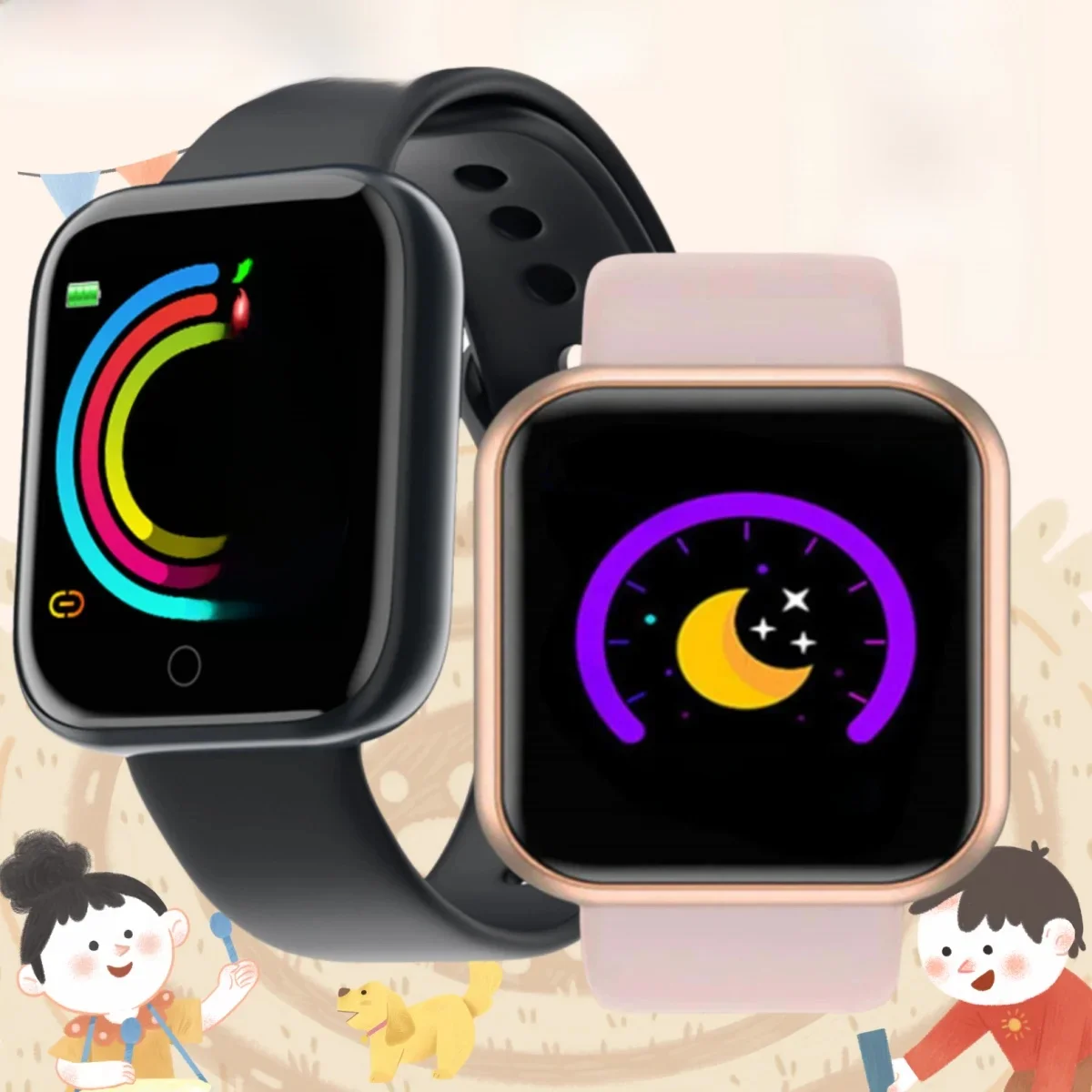 Smartwatch Męski Damski Dziecięcy Zegarek Elektroniczny Smartwatch D20 Y68 Zegar Monitor Fitness Prezent Urodzinowy Dla IOS Android Bransoletka — zdjęcie 2