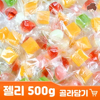 달콤쫀득 과일젤리 7종  500g / 애플망고, 그린망고, 샤인머스캣, 딸기, 복숭아, 리치, 요구르트, 어린이집, 유치원, 간식