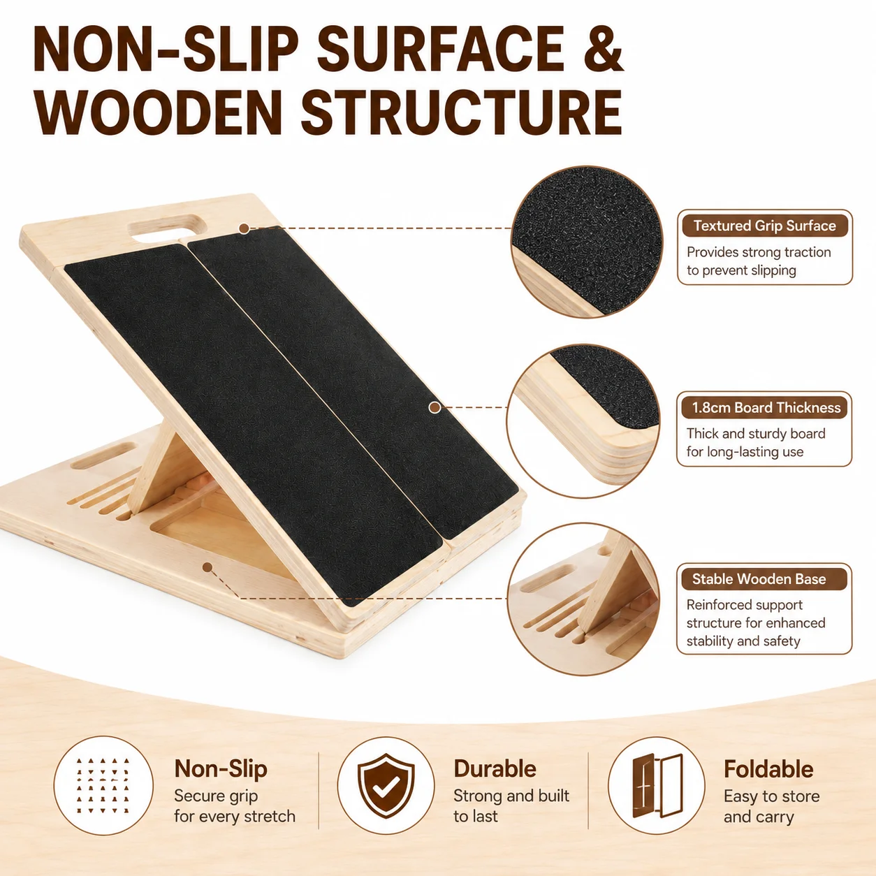 Adjustable Wooden Incline Board 4