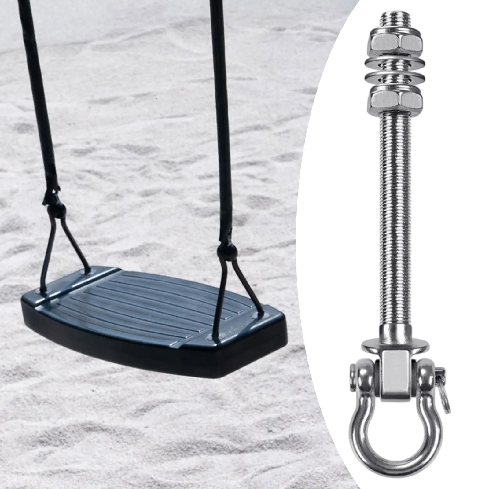 1 paio di ganci per filo oscillante in metallo resistente, set da gioco, hardware, portico, blocco, sedile yoga, blocco di sicurezza, montaggio a soffitto
