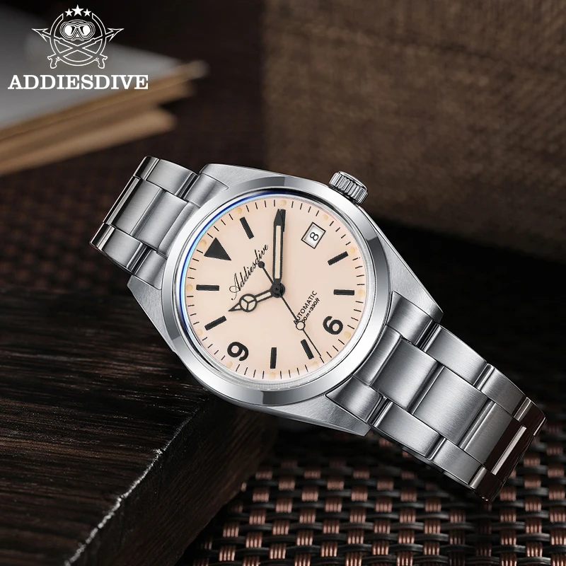 ADDIESDIVE Automatic Mechanical Watch for Woman 36mm Sapphire Crystal 316L Stainless Steel ST2130 100M Waterproof Business Watch