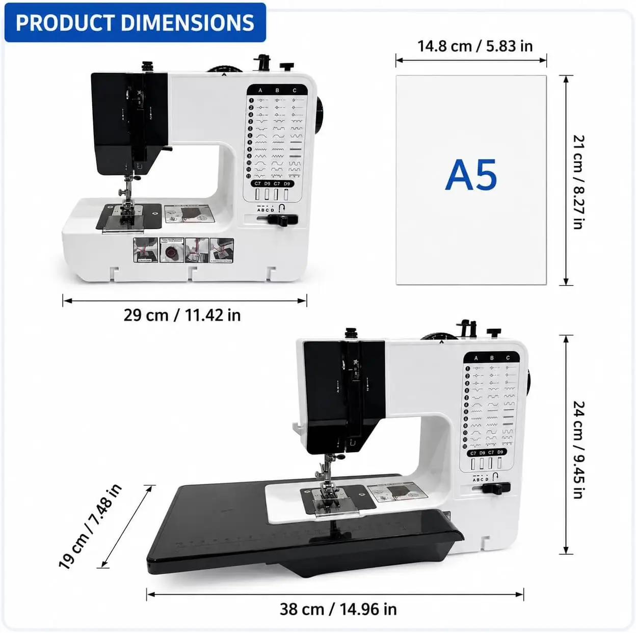 Functional Portable Sewing Machine, Simple Operation, Suitable for Home Repair and Manual Work.