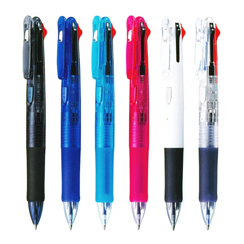 ZEBRA Clip-on 4C Multi Pen B4A3 0.7mm Knock Ball Pen ZEBRA Clip-on Multipen 4 color type knock style 1 piece free shipping MB