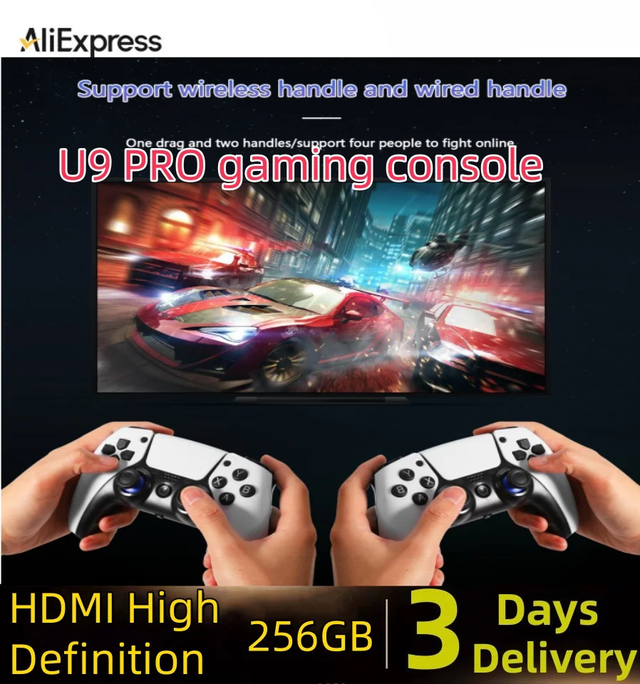 U9 PRO Game HDMI High-definition 2.4G Wireless 4k TV Box-in 12000 Games For PSP 256G Retro Video Games Console