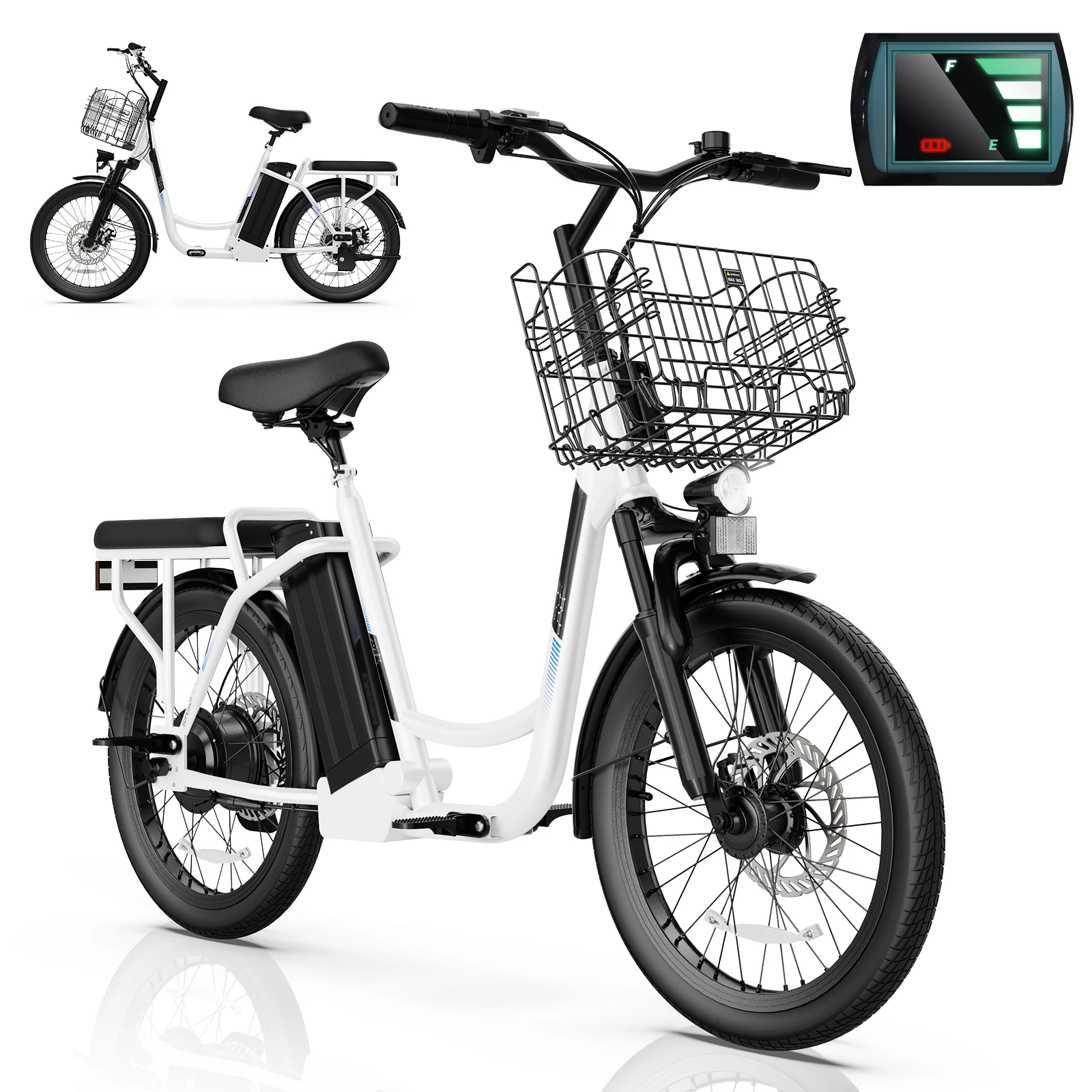 Adult Electric Scooter, 819W Motor 48V Battery, Max Speed 20MPH, Max Range 25 Miles, 20