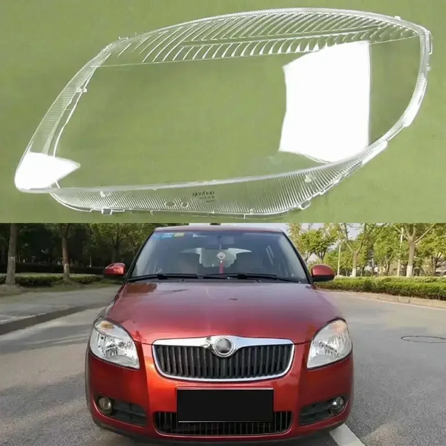 Dla Skoda Fabia 2008 2009 2010 2011 Osłona reflektora Przezroczysty klosz lampy Przedni reflektor Maska Soczewka pleksi — zdjęcie 2