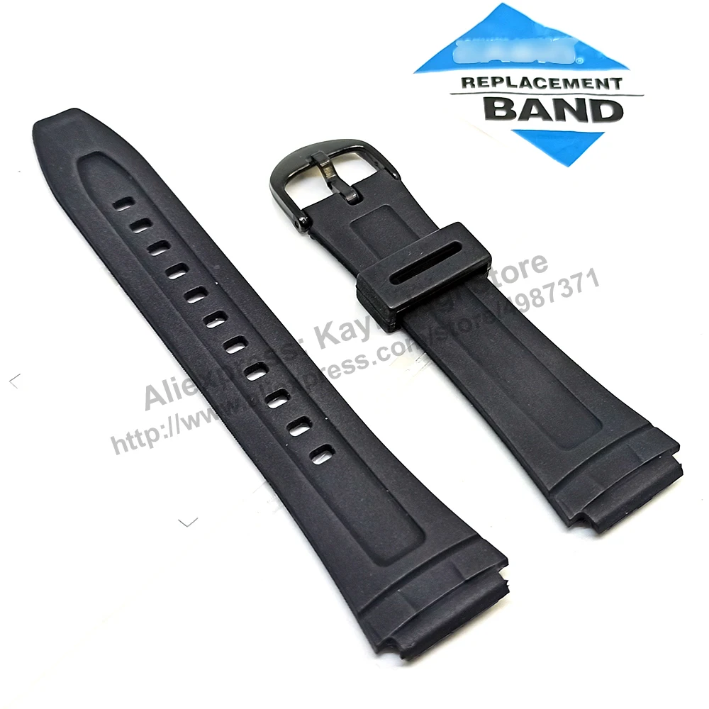 18mm Black Rubber Watch Band / Strap compatible Casio AW-80 , AW-80V , AW-80D , AW-82D , AW-82 , AW-82B , WV-58 , W-211