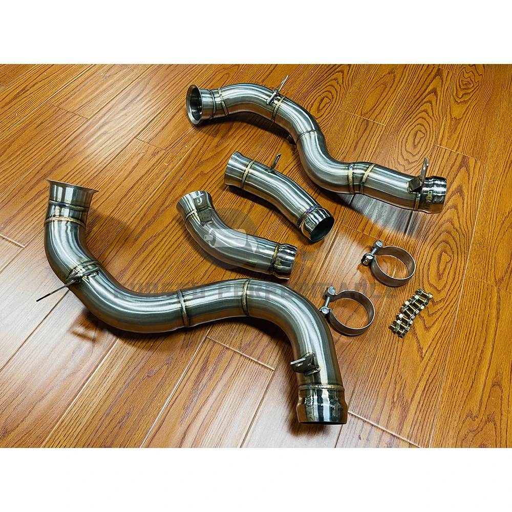 KUNGFU PERFORMANCE SS304 3.0'' OD 2018+ 4.0T Mer cedes M177 AMG GLC63 Exhaust Downpipe