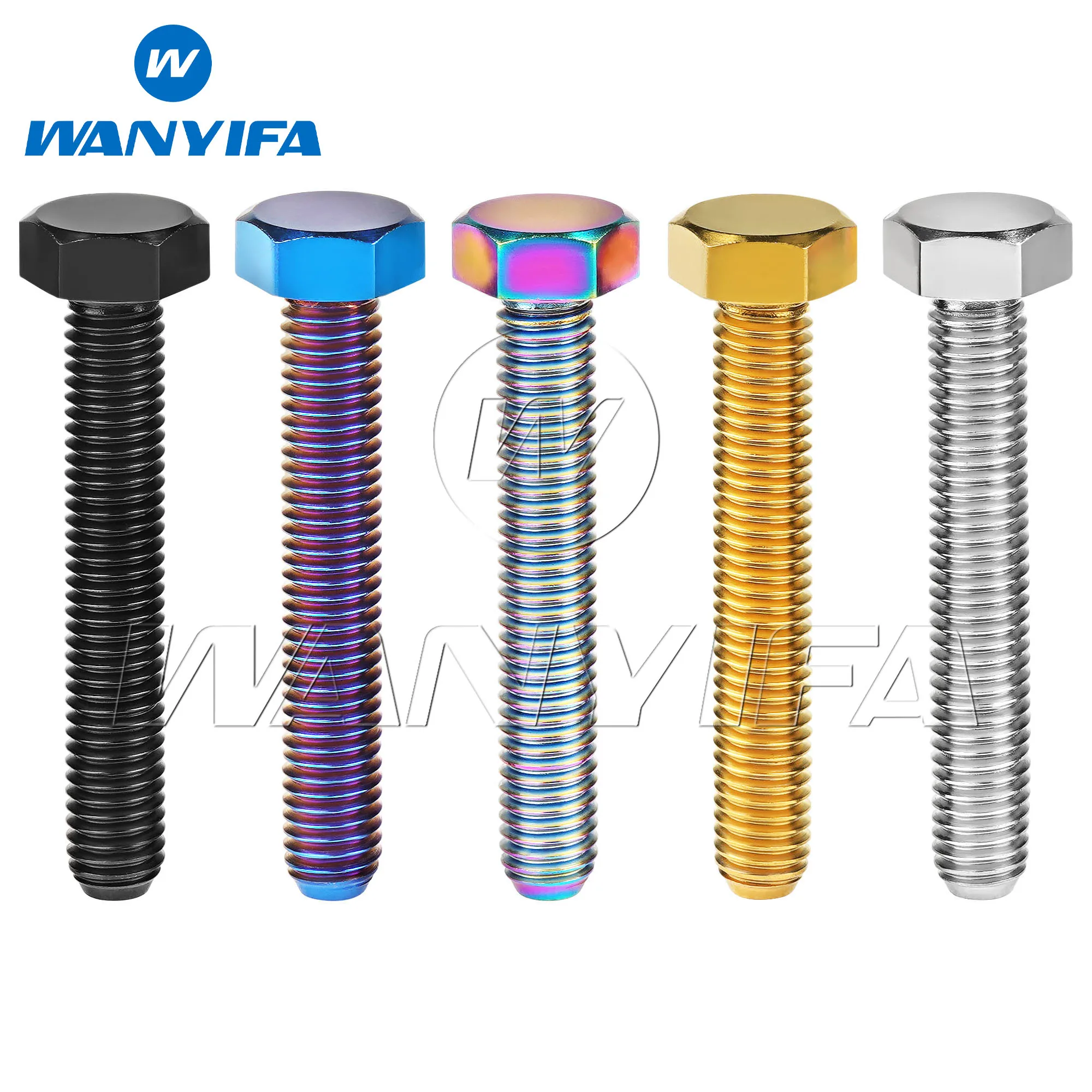 Wanyifa Titanium Bolt M8x50mm Chain Adjuster Adjustment Screw for Yamaha Motorcycle Chain Rear Axle Ti Bolt Pitch1.25