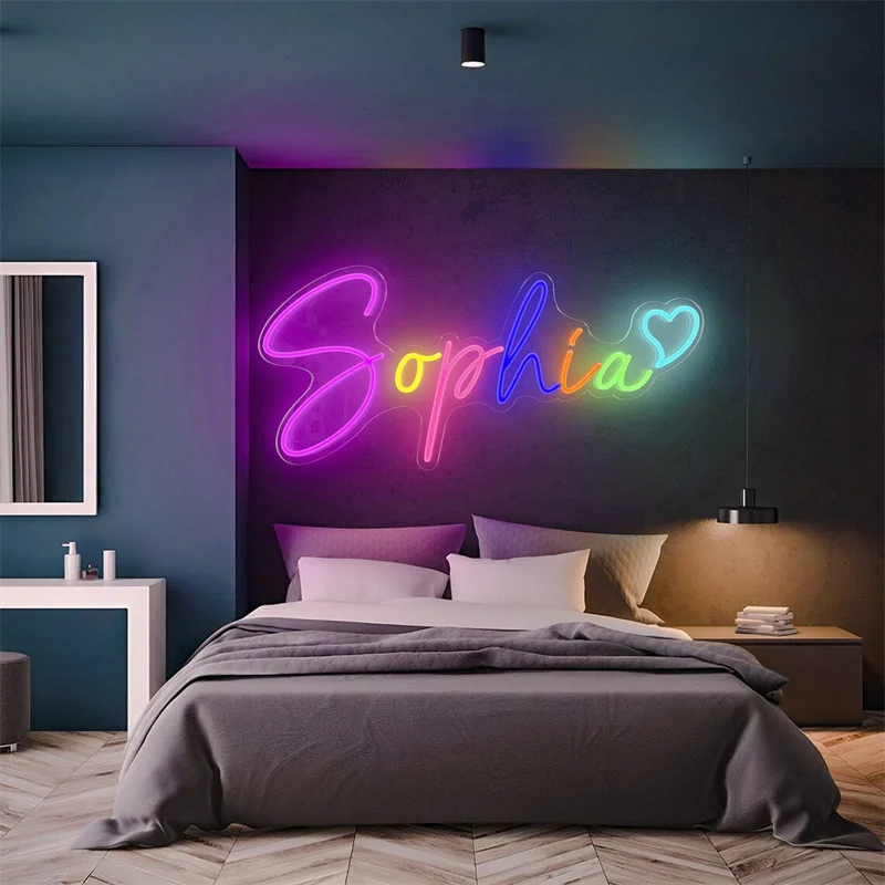 Custom Neon Sign Personalized Text Logo Names Customized LED Neon Signs Birthday Wedding Party Bar Coffee Wall Light Decoration