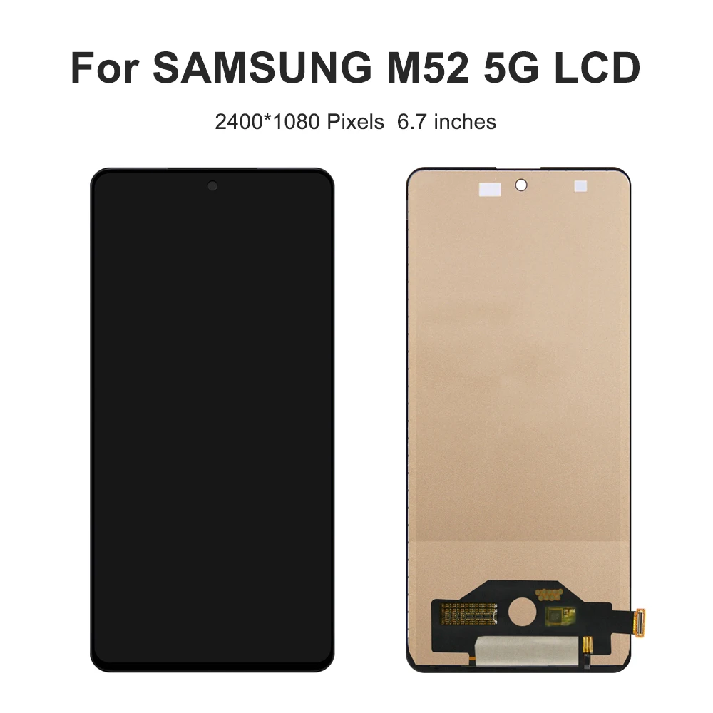 M52 5G Display Screen for Samsung Galaxy M52 5G M526B M526B/DS Lcd Display Digital Touch Screen with Frame Replacement