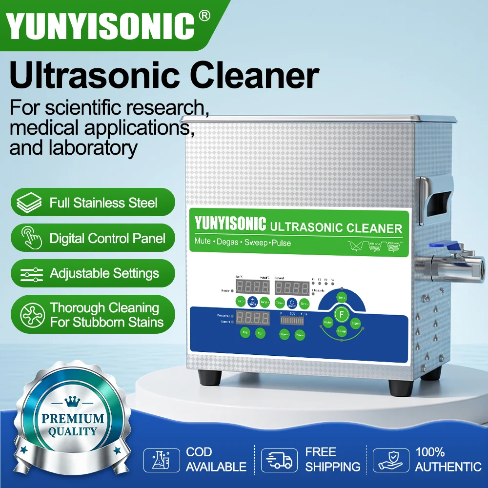 Ultrasonic Cleaner Lab - YUNYISONIC Nettoyeur à ultrasons 3,2 L