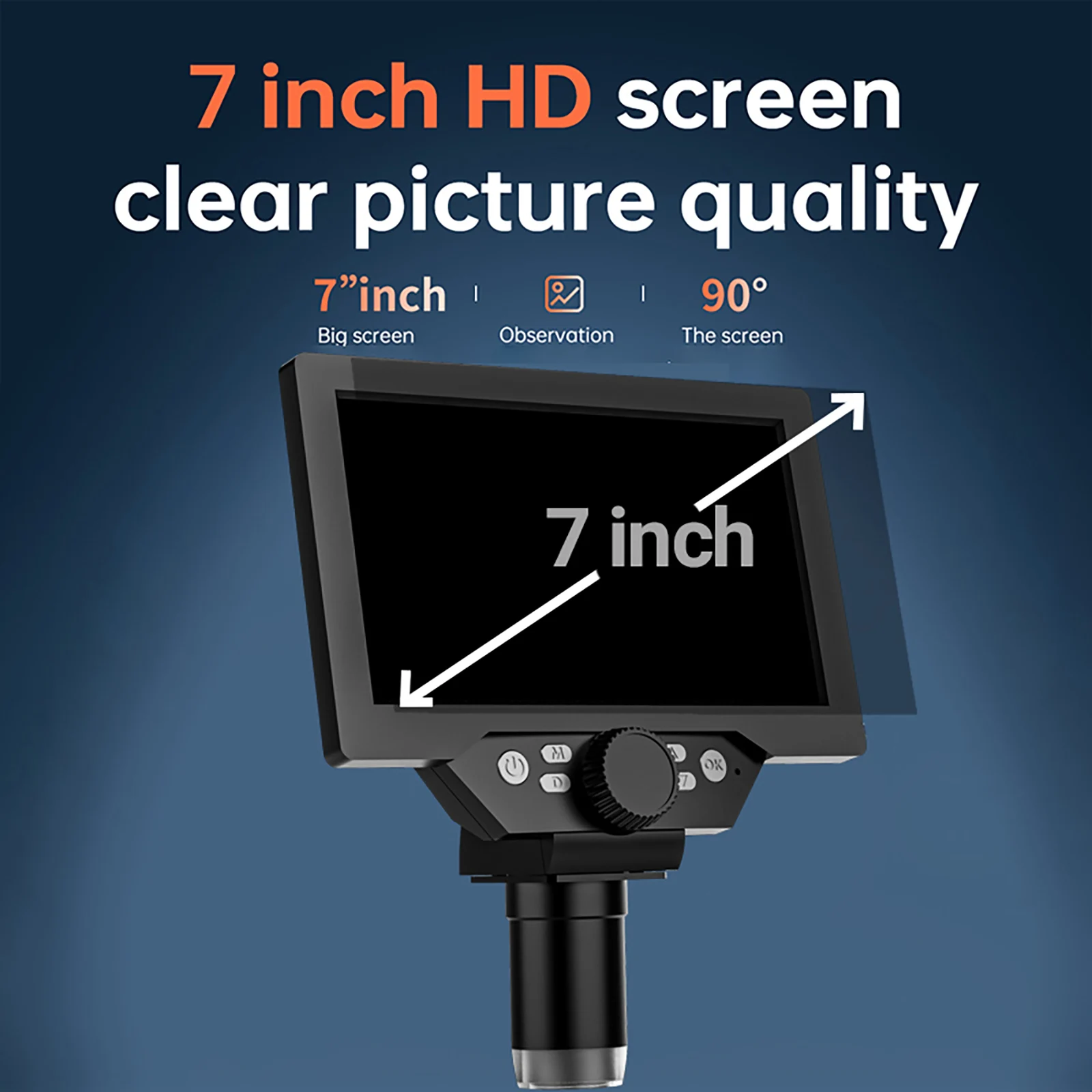 7" LCD Digital Microscope 1200X 1080P Coin Microscope Magnifier 12MP Ultra-Precise Focusing Soldering Microscopes Support PC
