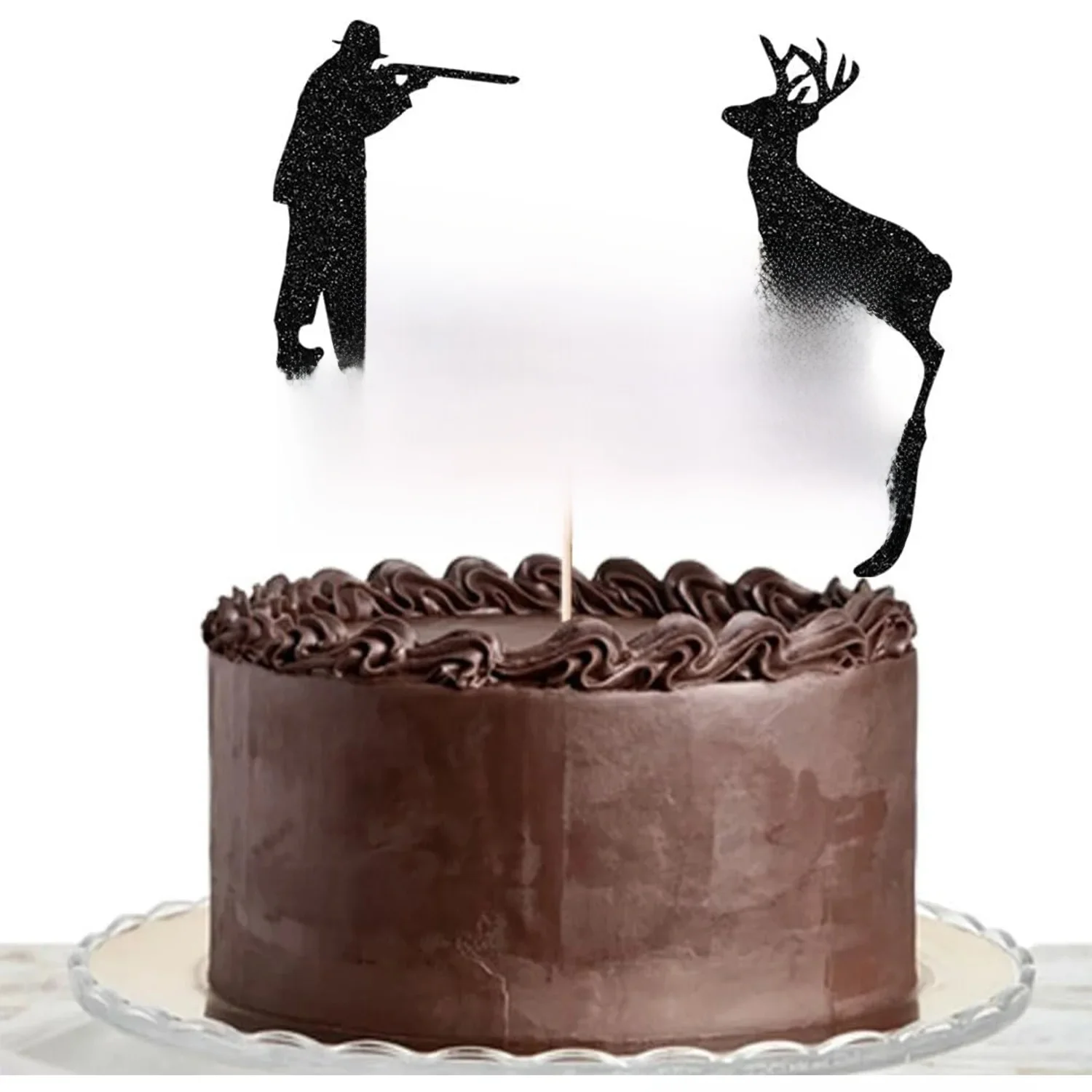 Décoration de gâteau joyeux anniversaire pour la chasse, fête sportive, anniversaire de mariage, chasse au cerf, décoration de Cupcake, fournitures de pâtisserie, bricolage