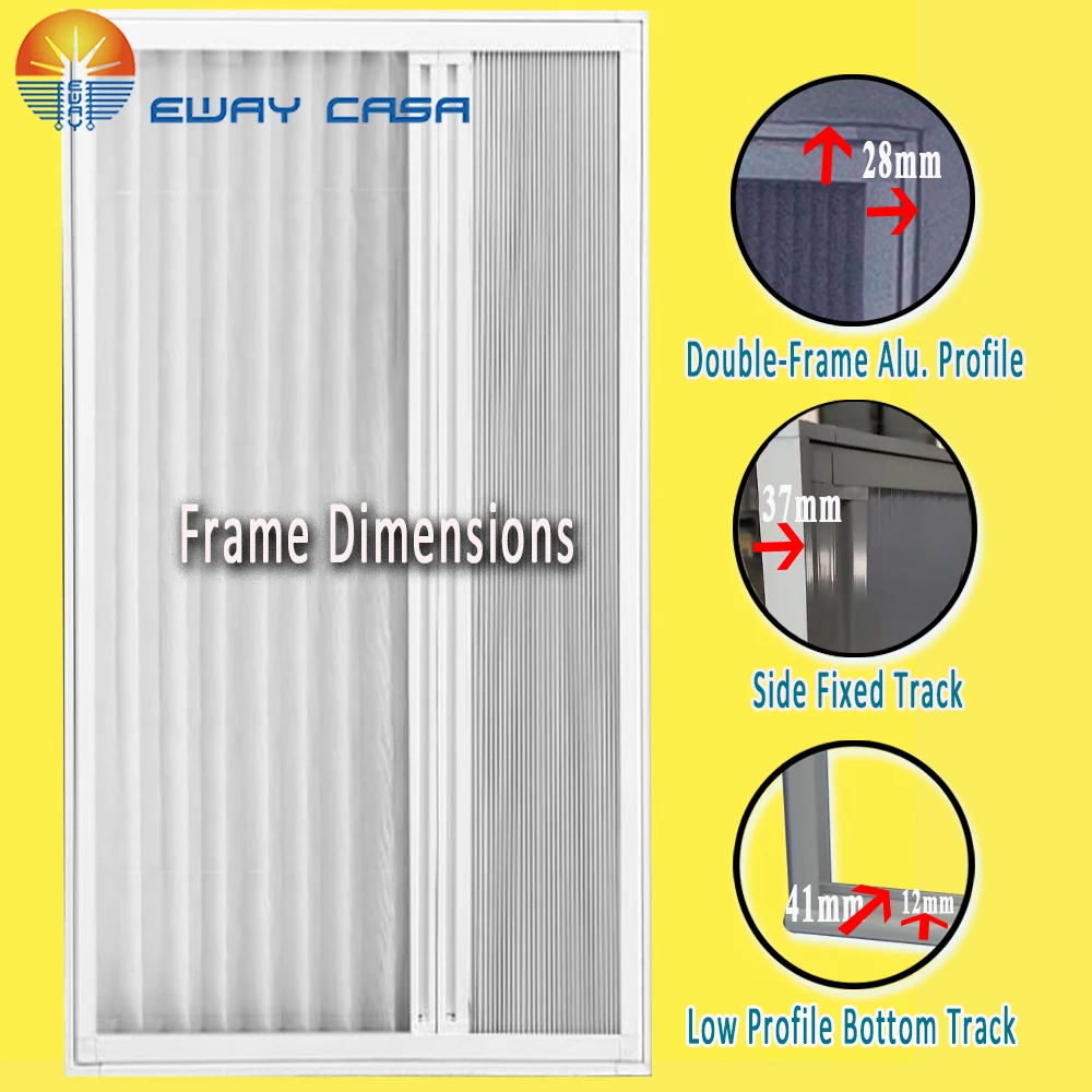2-in-1 Retractable Fly Screen & Blackout Doors or Windows Profile Measurement