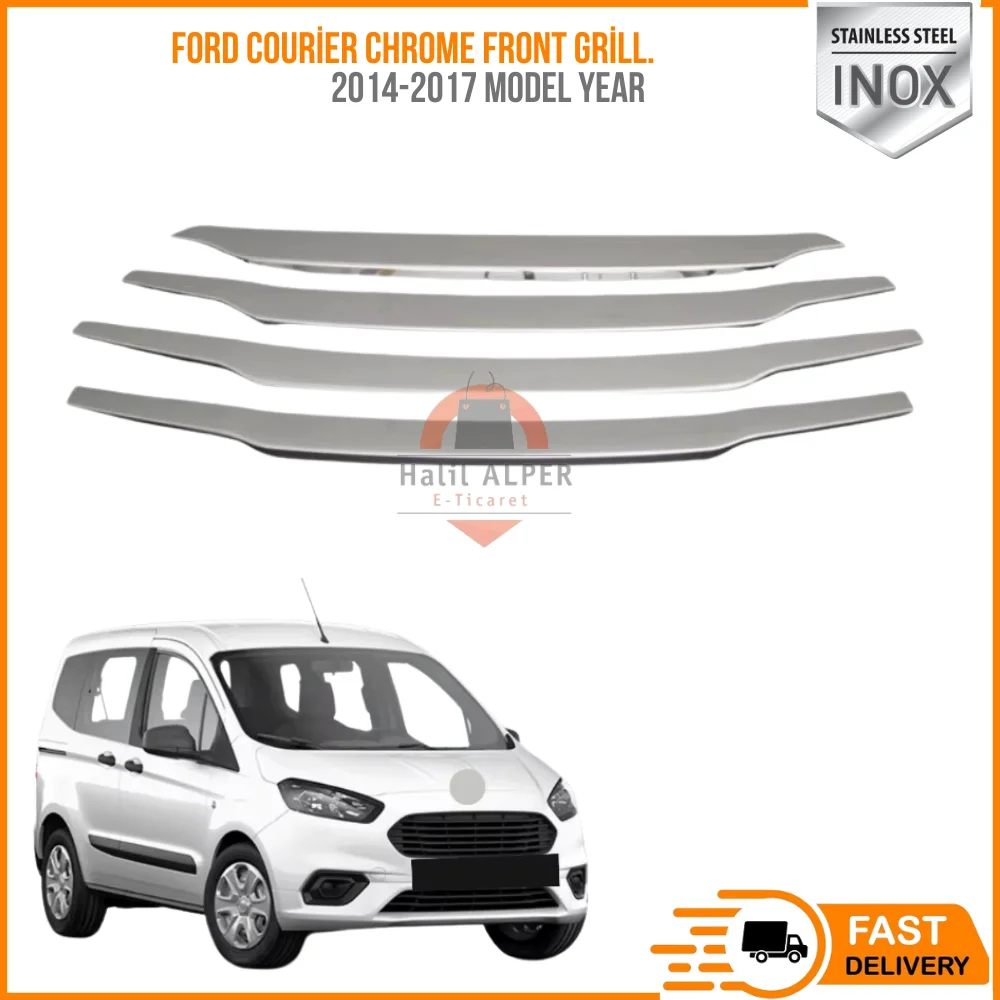 For 4 pieces Ford Courier chrome front grill. Between 2014-2017. Stainless steel. A + quality modified design affordable price