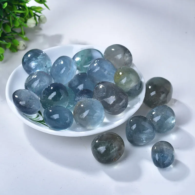 Tumbled Blue Rainbow Fluorite Pocket Stones Beautiful Irregular Natural Metaphysical Crystals for Third Eye & Throat Chakra