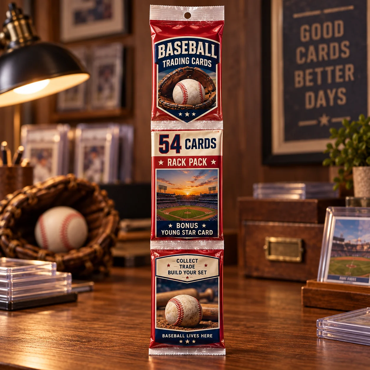 1988 Baseball Trading Cards Rack Pack, 54 Cards, Vintage Sports Collectible Pack with Bonus Young Superstar Card