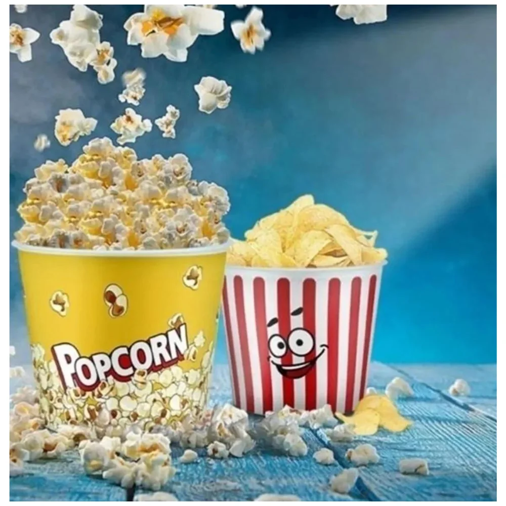 Set of 4 Corn Chips Movie Day Popcorn Bucket - Snack Snack Container Rectangle Chips Container Eco-Friendly Stylish Usef