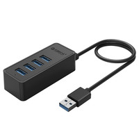 4-Port USB 3.0 Hub with Micro B Power Port, High-Speed Data Transfer, USB Splitter for PC, Laptop, Mac, and More