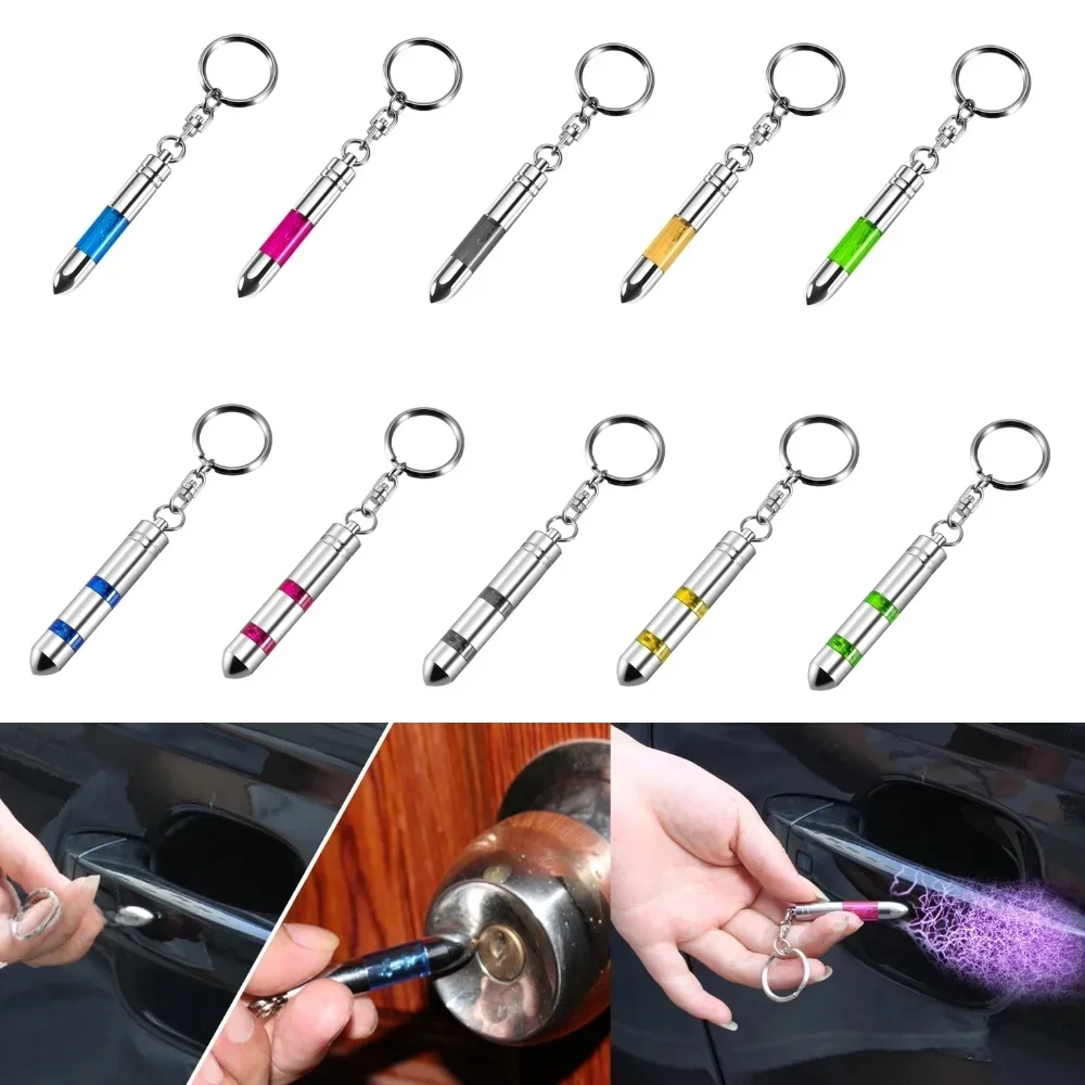 New Static Rod Electrostatic Discharger Portable Anti-Static Keychain Winter Dry Climate Static Eliminator Zinc Alloy Key Ring