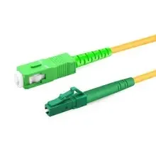 Simplex OS2 Single Mode LC APC to SC APC Fiber Optic Patch Cord, PVC OFNR
