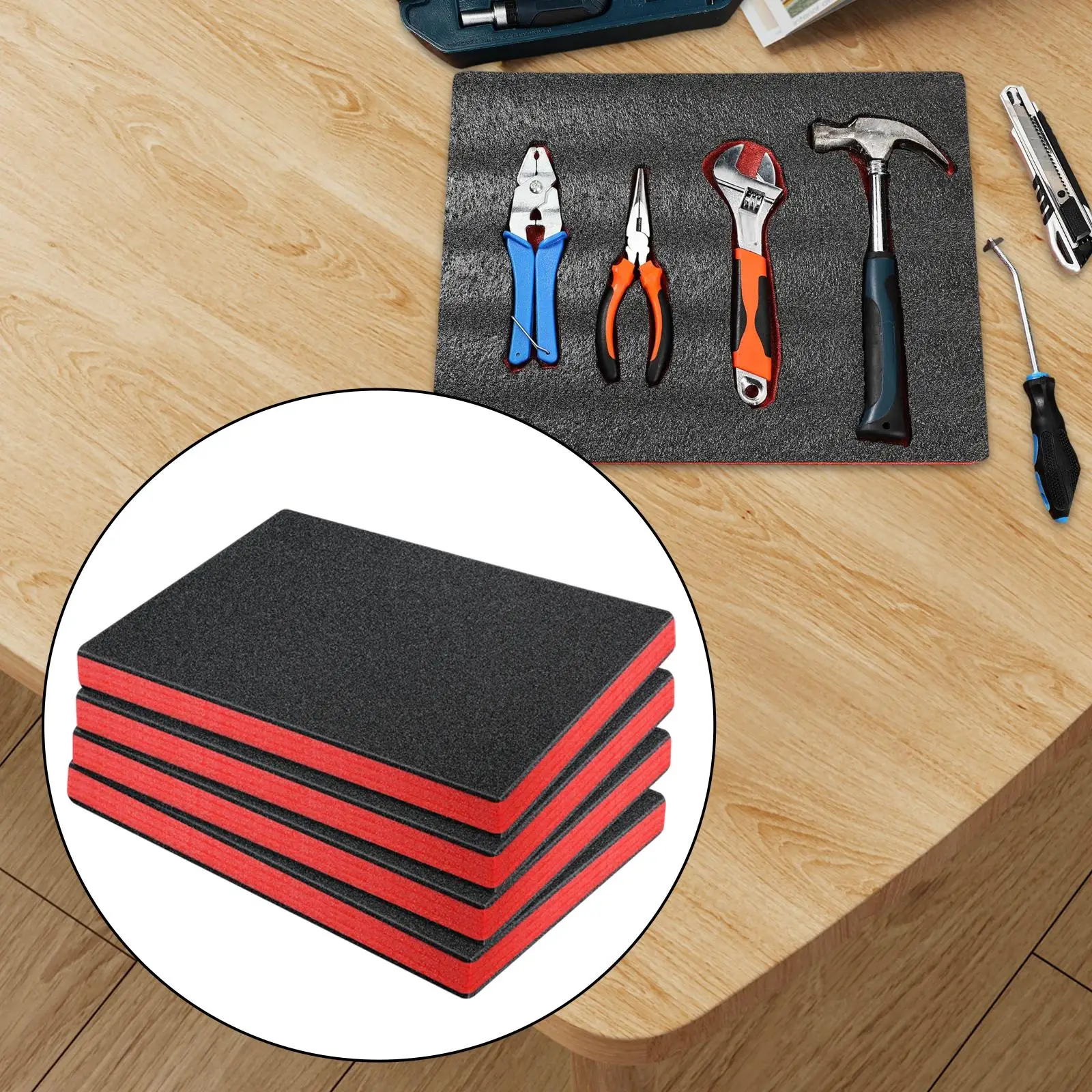 4pcs Tool Box Foam Inserts Packing Foam Pads Camera Case Cushioning Insert Sheet for Transport DIY Crafts Toolbox Liner Storage