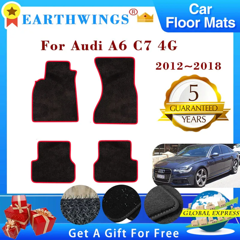 

For Audi A6 C7 4G 2012~2018 2013 2014 Car Floor Mats Panel Footpads Carpets Cape Rugs Cover Foot Pad Stickers Auto Accessories