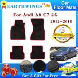 For Audi A6 C7 4G 2012~2018 2013 2014 Car Floor Mats Panel Footpads Carpets Cape Rugs Cover Foot Pad Stickers Auto Accessories