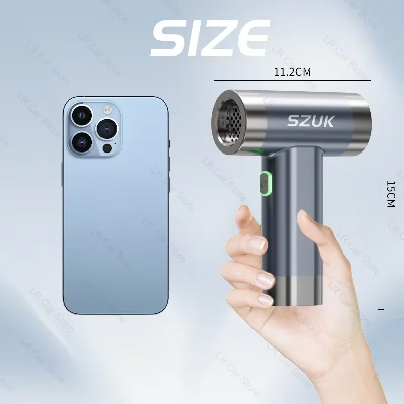 Turbofan 150000RPM Handheld Air Blower Mini Turbo Jet Fan Brushless Motor Portable Duct Blower High Powerful Car Vacuum Cleaner