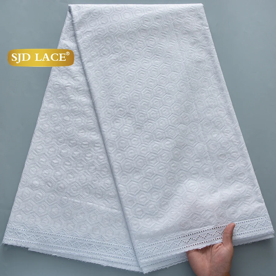 

SJD LACE Нигерийская хлопковая кружевная ткань 2025 Новейший мужской костюм Африканское кружево Швейцарская вуаль Кружева для шитья вечерние свадебные платья 4673
