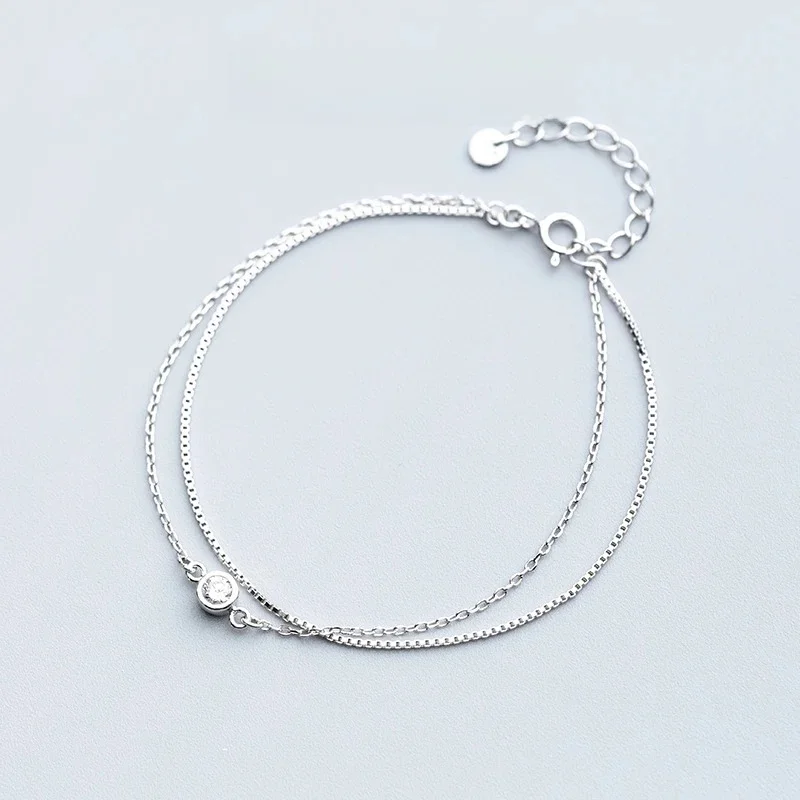 Modian New Luminous Clear CZ Double Layer Bransoletka dla kobiet 925 Sterling Silver Minimalizm Bransoletka Fine Jewelry Akcesoria — zdjęcie 2