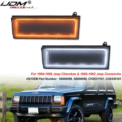 iJDM Switchback LED Daytime Running Lights Assy For Jeep Cherokee Comanche,White/Amber DRLs w/Turn Signal Feature 1984-1996