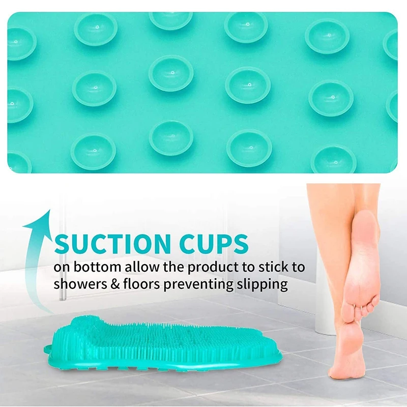 Silicone Foot Massage Mat Brush Bathroom Shower Non-slip Wash Foot Pad Rub Back Body Exfoliating Brush Bathing Cleaning Tool