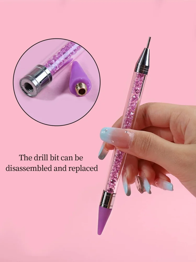 1pc Wax Nail Rhinestone Picker Dotting Pen Dual-ended Wax Pencil For Rhinestones Tip Crystal & Gem Nail Art Tool for DIY Manicur