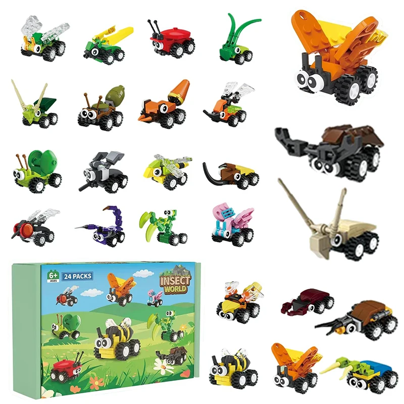 Set de Figuras de Animales e Insectos, Mini Bloques de Construcción de Escorpión, Escarabajo, Abejita, Unicornio, Mantis, Ladrillos de Juguete, Regalo para Niños