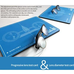 Riparazione della misurazione dell'angolo di apertura esterno della scheda di prova progressiva di regolazione del telaio degli occhiali a doppia faccia per negozio di ottica