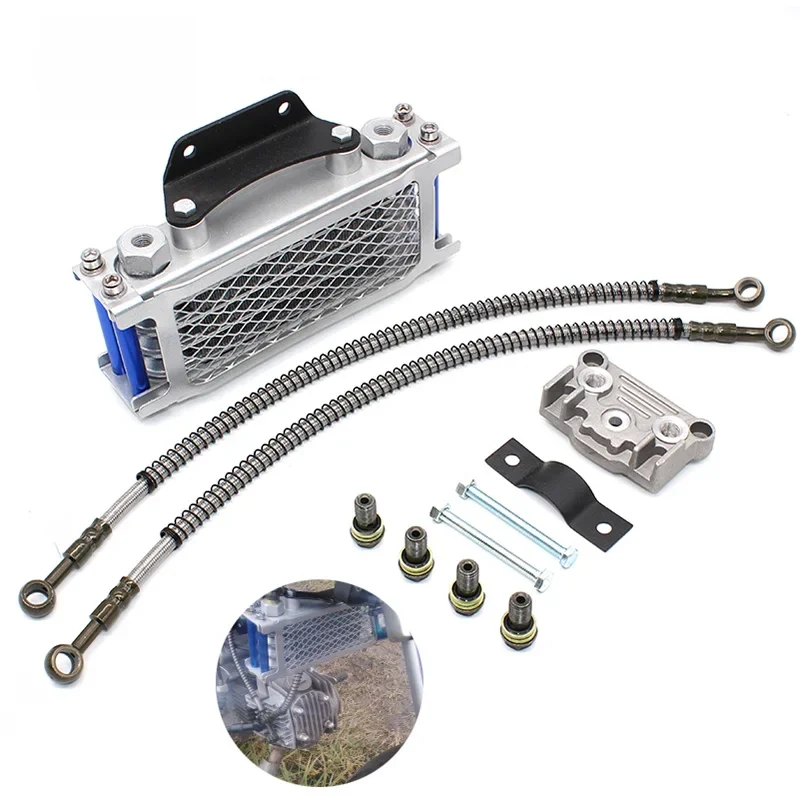 AliExpress PowerMotor Motorcycle Oil Radiator Kit Supermoto Universel Accessories Dirt Bike Motocross 50 110 140 for Honda Monkey 125 Moto Oil Cooler