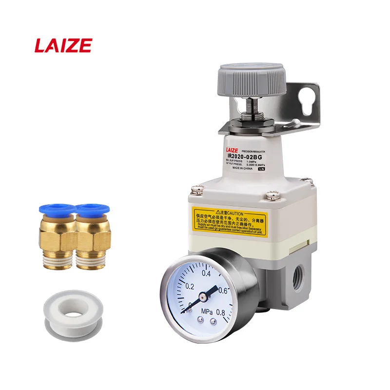 LAIZE Precisão Compressor Pneumático, Regulador De Pressão De Ar, Tipo SMC com Suporte De Calibre, IR2000-02, IR2010-02, IR2020-02