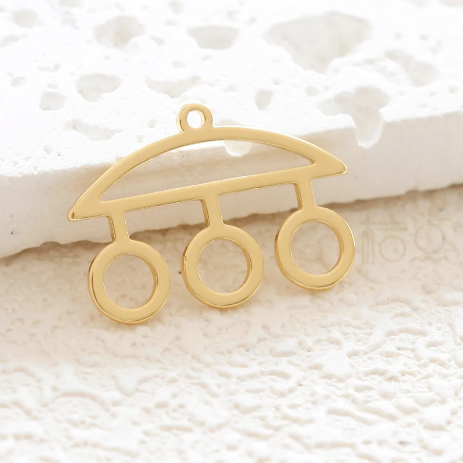 DIY Supply-Premium Plated Laser Cut Solid Brass Charm - Irregular 15x21.3mm (4906C-6)