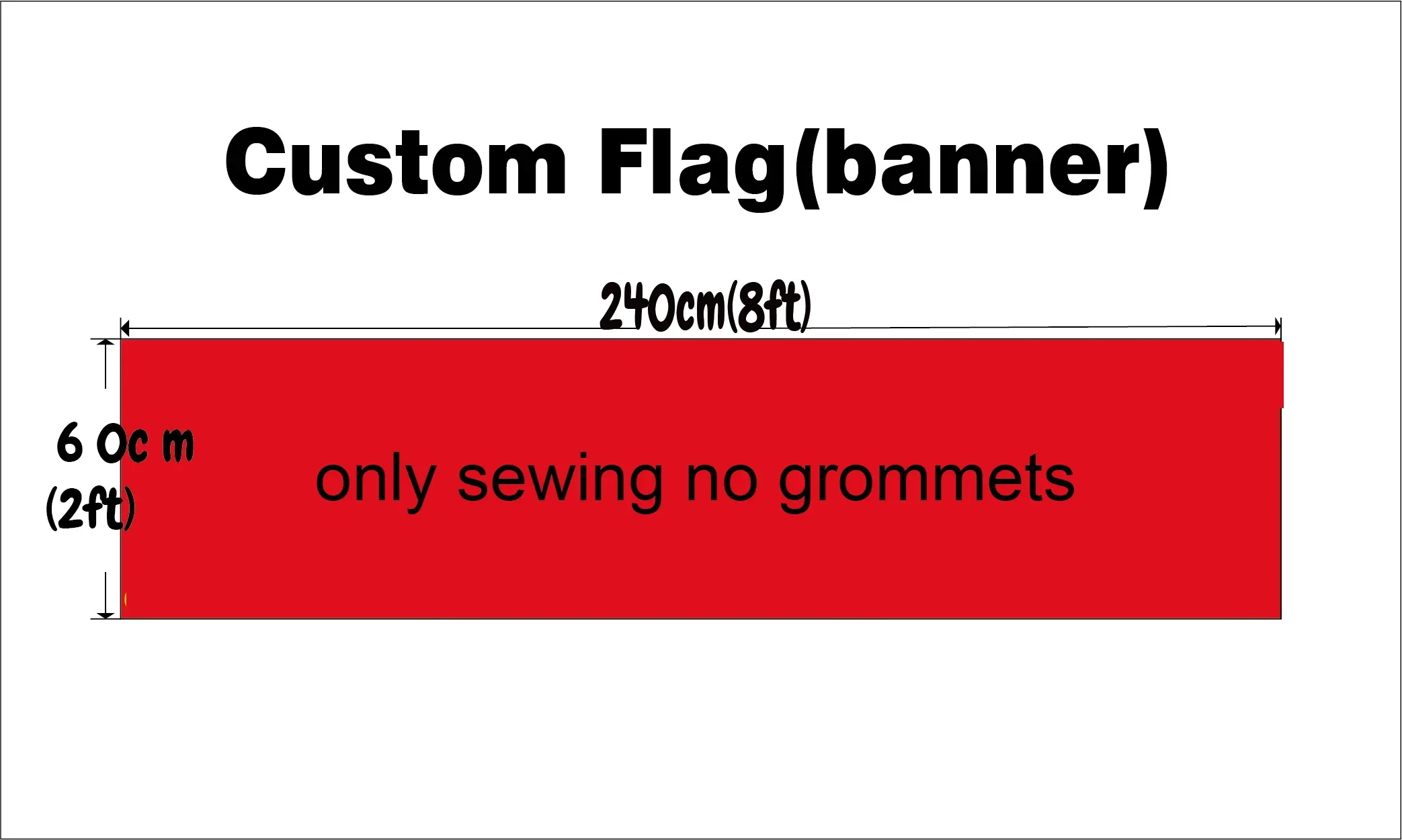 Custom Banner Flag 2x8FT 60X240cm Any Size Logo Text Sport Club Indoor Outdoor Vivid Color Decoration Promotion Double Stitched - Detail 1