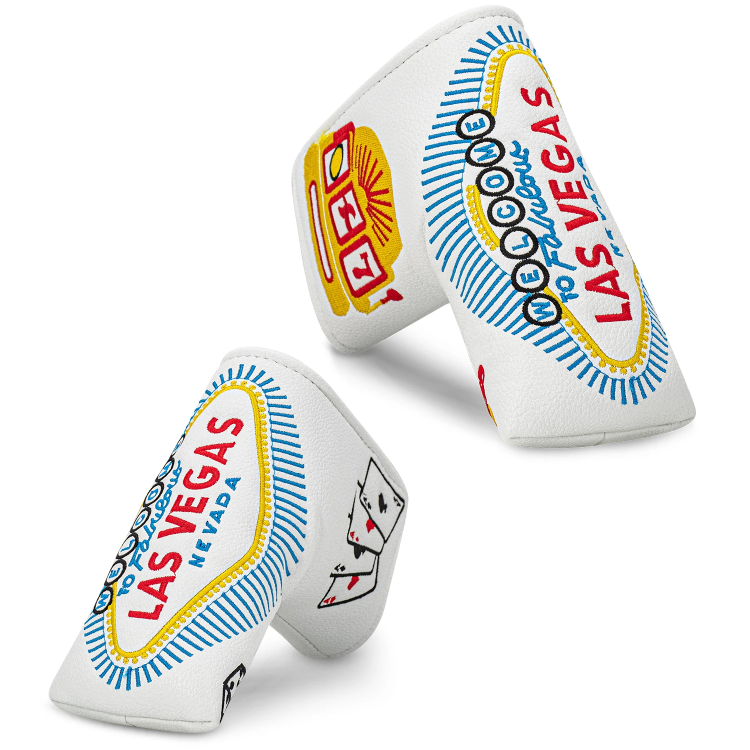 Golf Push Rod Sleeve with Poker Card Design - Thick Cushioned Interior, Durable PU Material, Ideal for L-Shaped Golf Push Rods