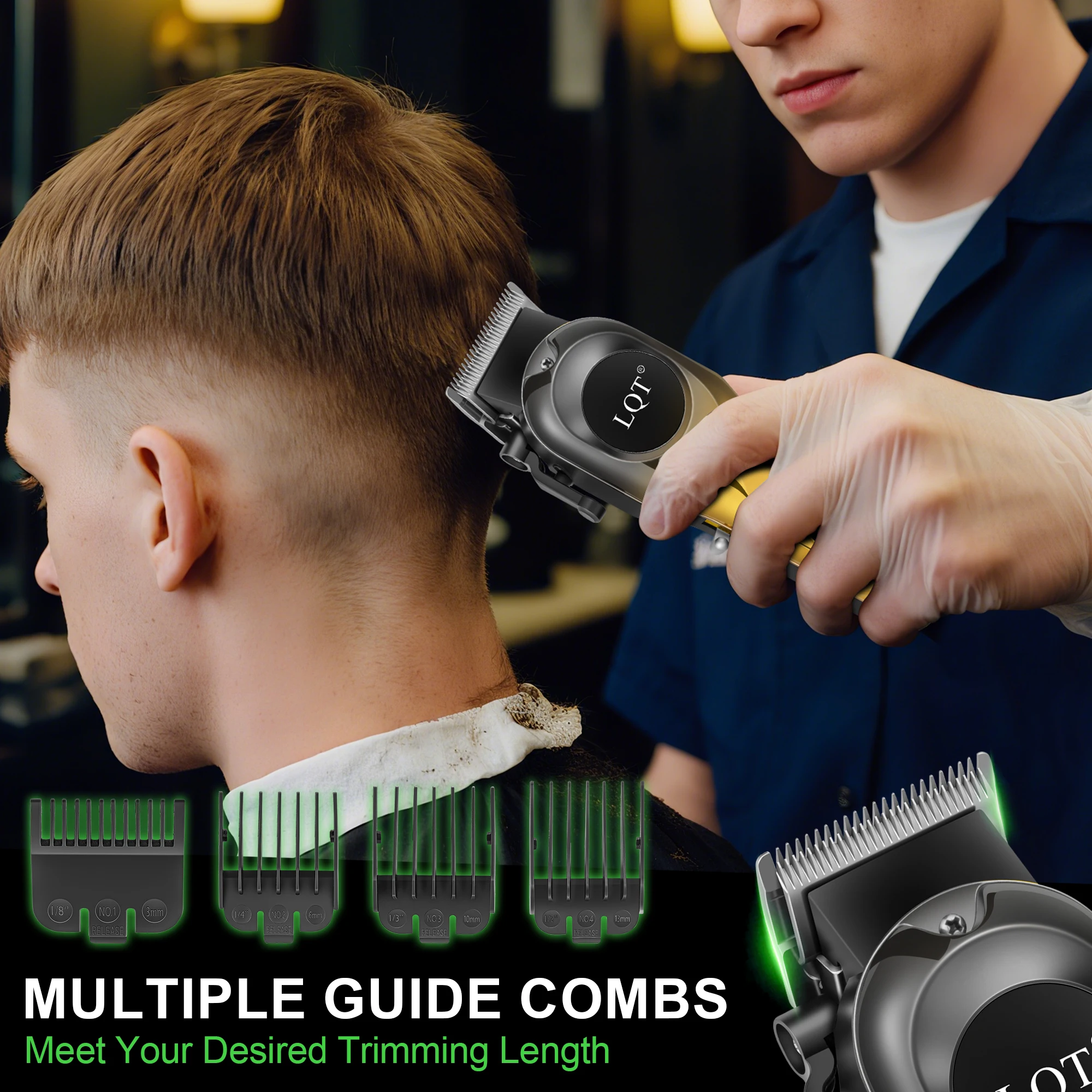 LQT Haarschneidemaschine Kabelloser Trimmer Elektrischer Haarschneider Wiederaufladbarer Haarschnitt Professioneller Trimmer für Männer – Detail 11