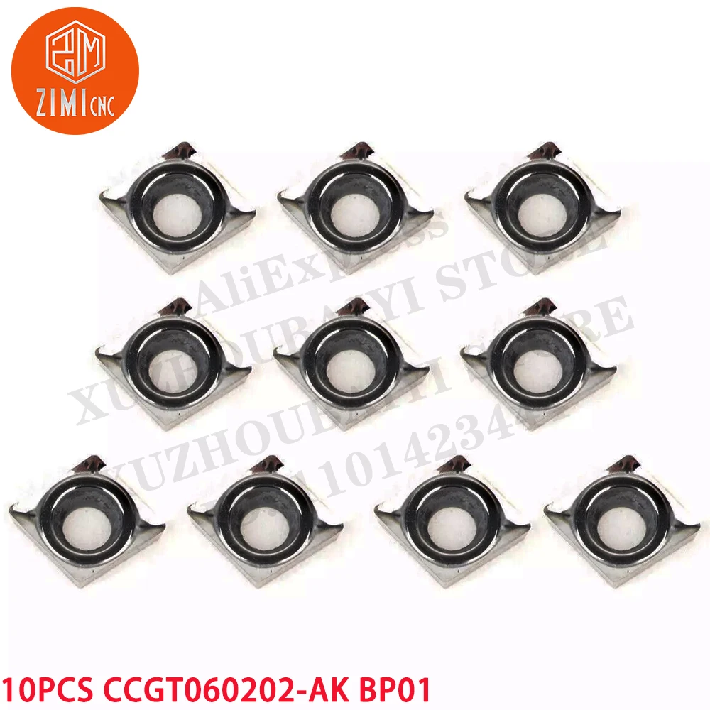 10P CCGT060202-AK BP01 ملحق تحويل CCGT لألومنيوم الكربيد الأسمنتي ملحق الكربيد مخرطة معدنية CNC أدوات ميكانيكية أدوات قطع