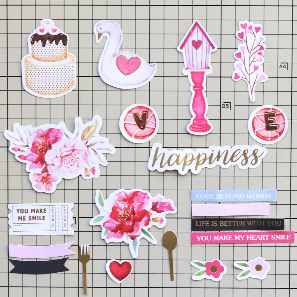 Creative Path 150 Stück Scrapbooking-Stanzformen, niedliche Liebes-Papierstanzformen, Ephemera für DIY-Bastelarbeiten, Junk-Journaling, Kartenherstellung – Detail 4